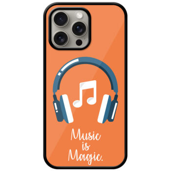 Music Is Magic Headphones Vector Illustration Metal TPU Printed Case