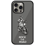 Sports Bike Rider Illustration Metal TPU Printed Case