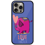 Love Forever Cartoon Elephant Design Metal TPU Printed Case