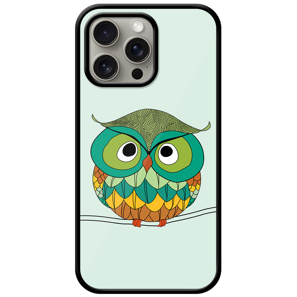 Adorable Owl Illustration Metal TPU Printed Case