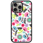 Colorful Floral Pattern Metal TPU Printed Case