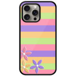 Flower Stripe Pattern Metal TPU Printed Case