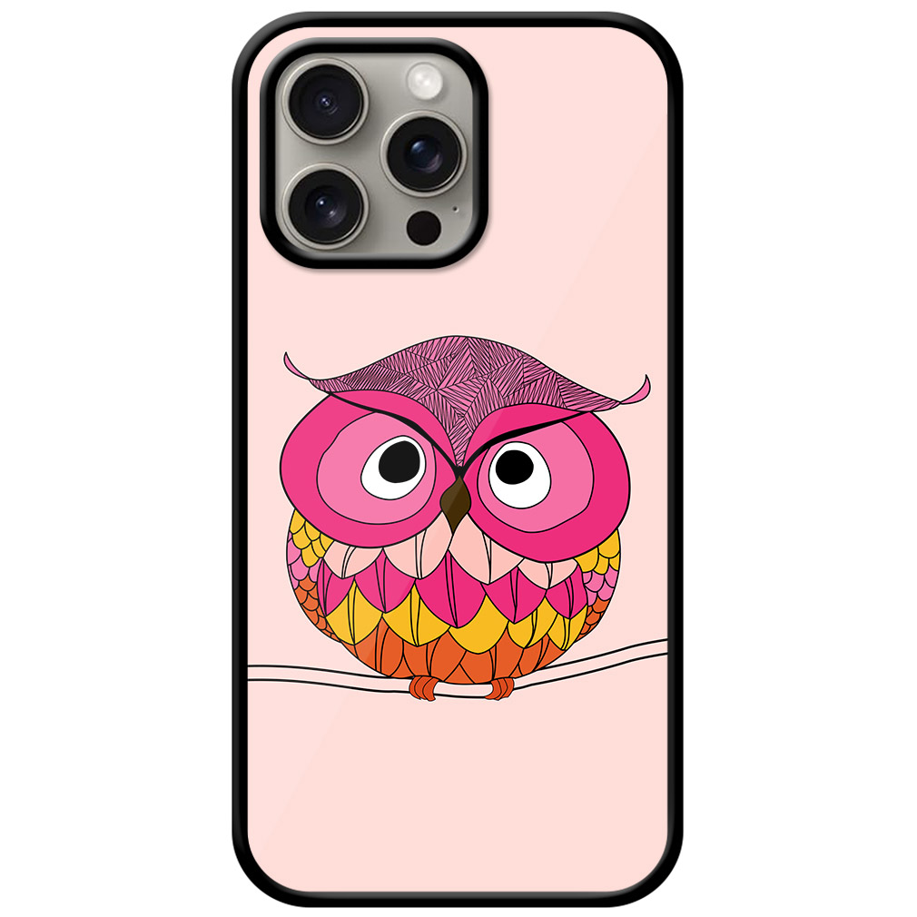 Adorable Owl Illustration Metal TPU Printed Case
