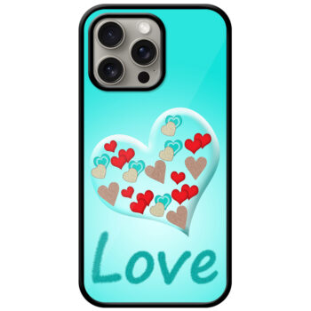 Love Multiheart Pattern Metal TPU Printed Case