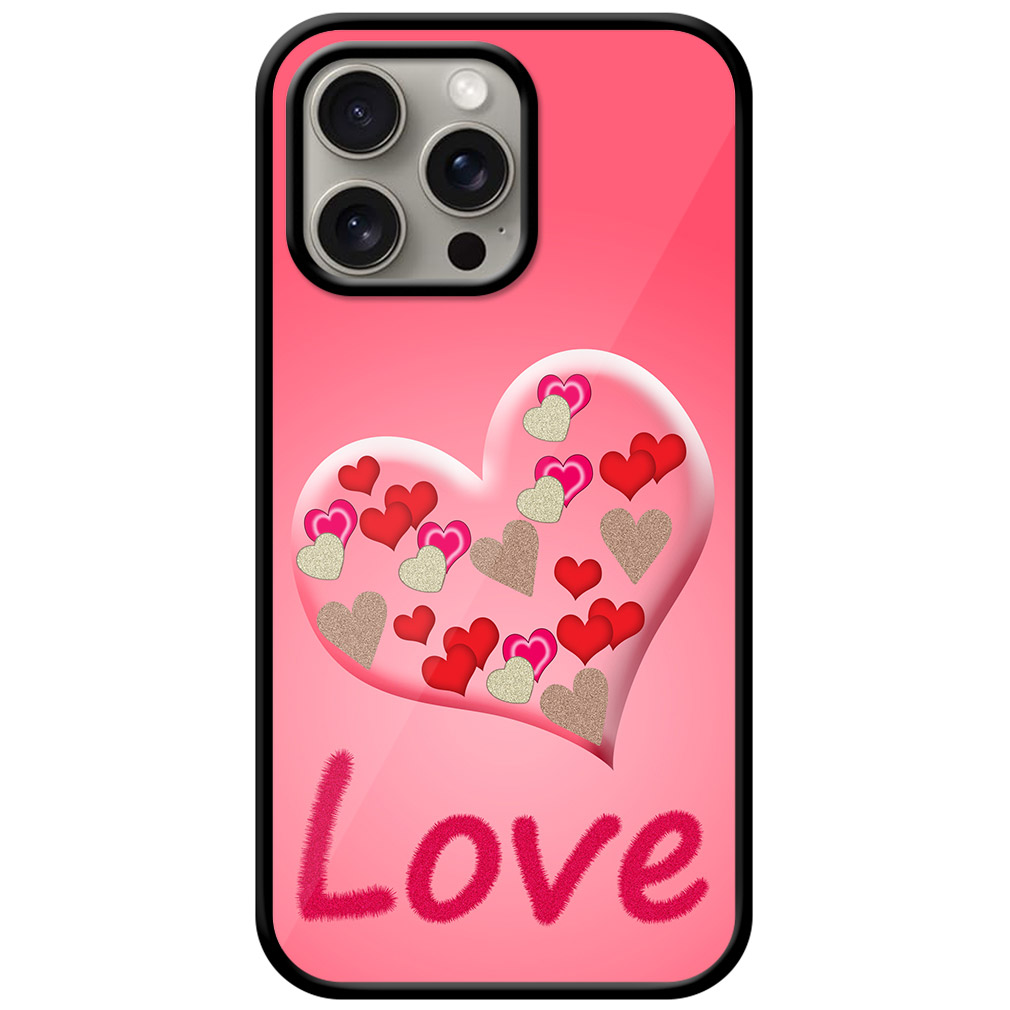 Love Multiheart Pattern Metal TPU Printed Case