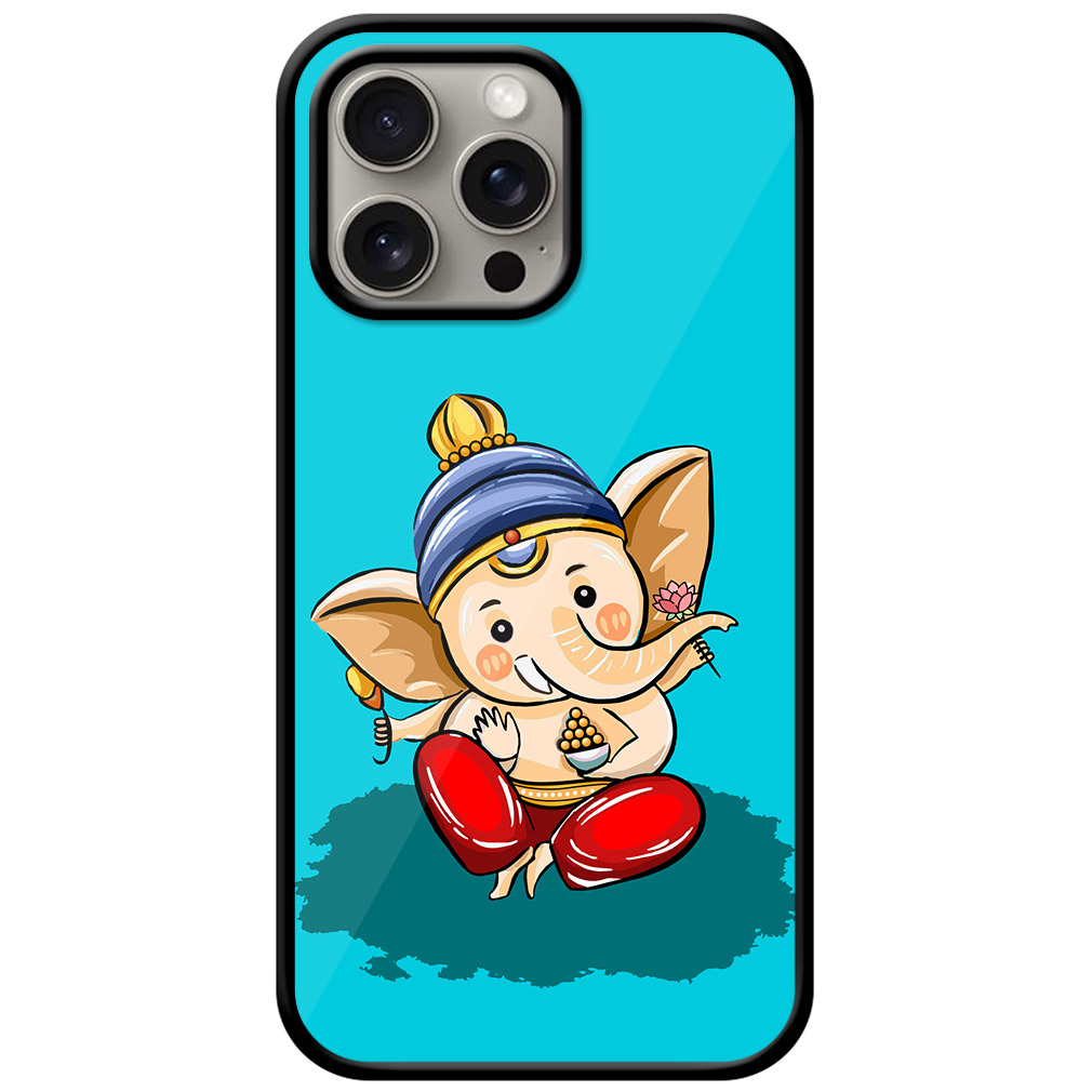 Happy Lord Ganesha Illustartion Metal TPU Printed Case