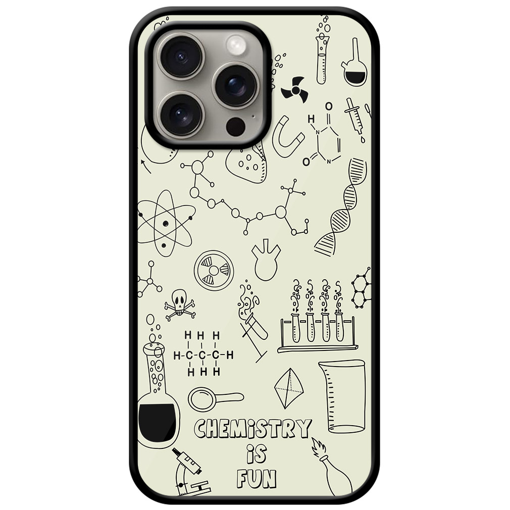 Hand Drawn Chemistry Illustration Metal TPU Printed Case