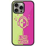 I Love Music Vector Design Metal TPU Printed Case