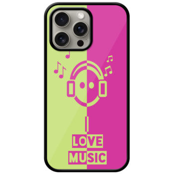 I Love Music Vector Design Metal TPU Printed Case