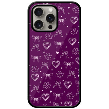 Cute Ribbon Pattern Metal TPU Printed Case