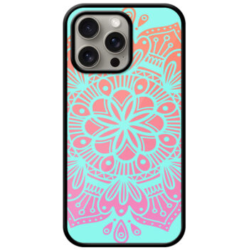 Colorful Mandala Style Floral Artpiece Metal TPU Printed Case