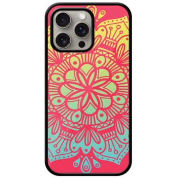 Colorful Mandala Style Floral Artpiece Metal TPU Printed Case