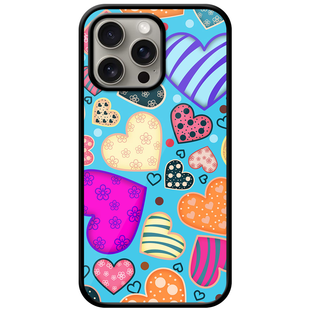 Pretty Heart Collection Metal TPU Printed Case