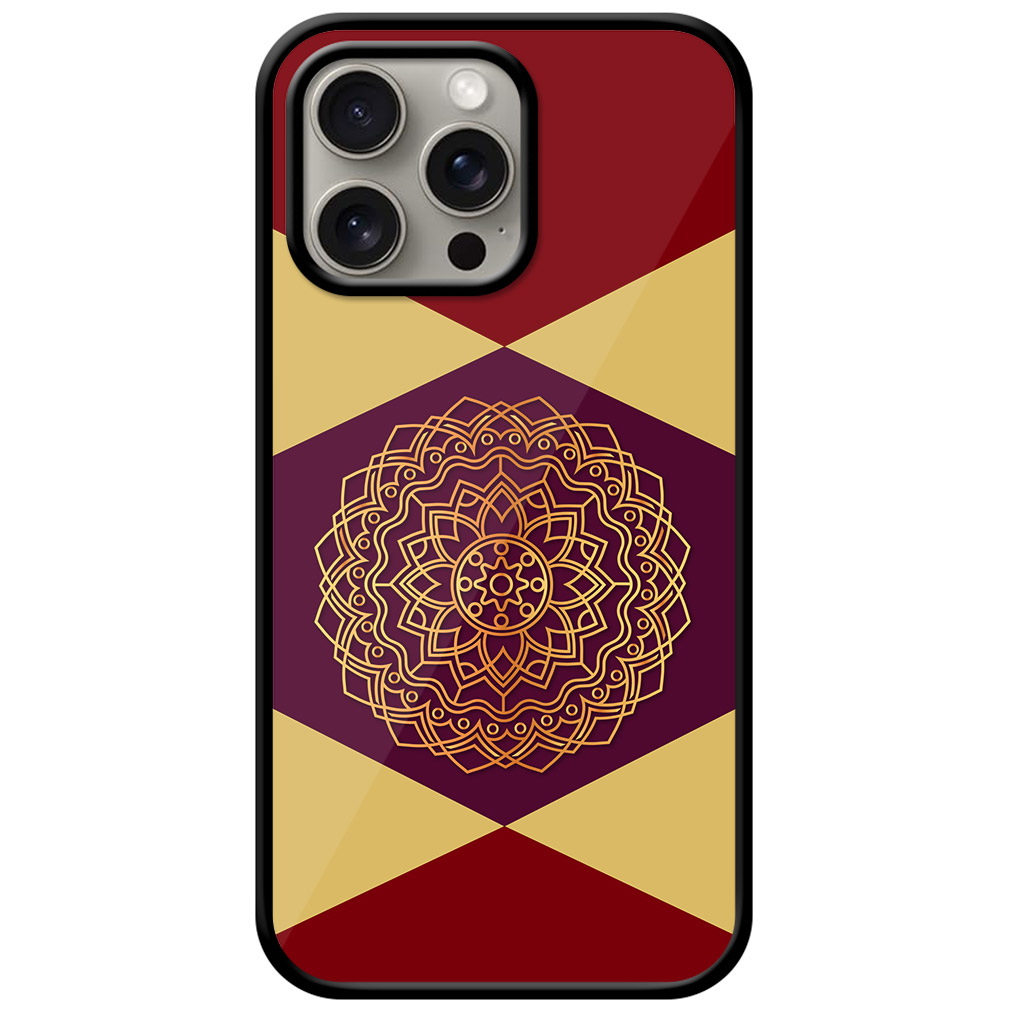 Decorative Metallic Gold Flower Design Metal TPU Printed Case