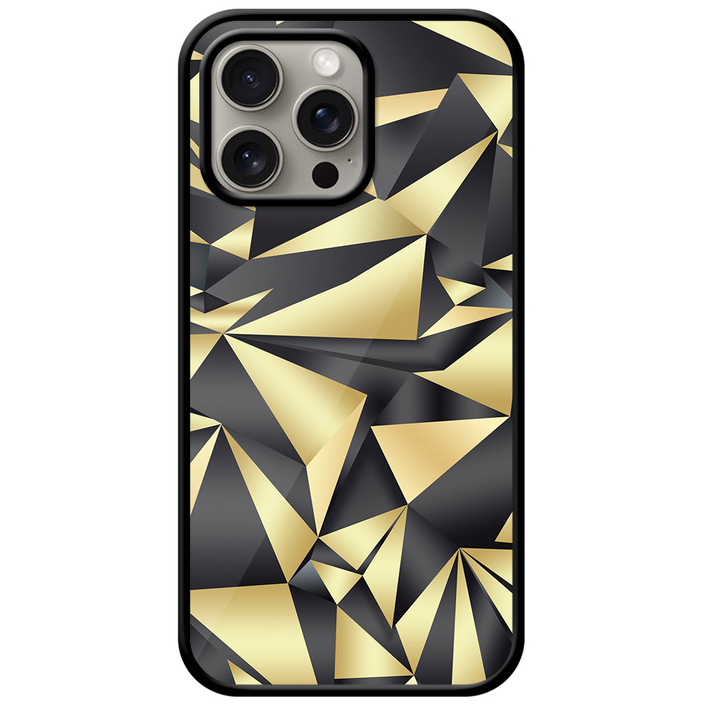 Abstract Glitter Crystal Design Metal TPU Printed Case