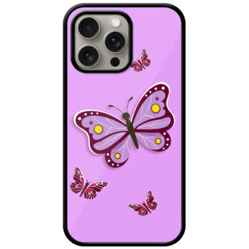 Cute Butterfly Vector Illustration Metal TPU Printed Case