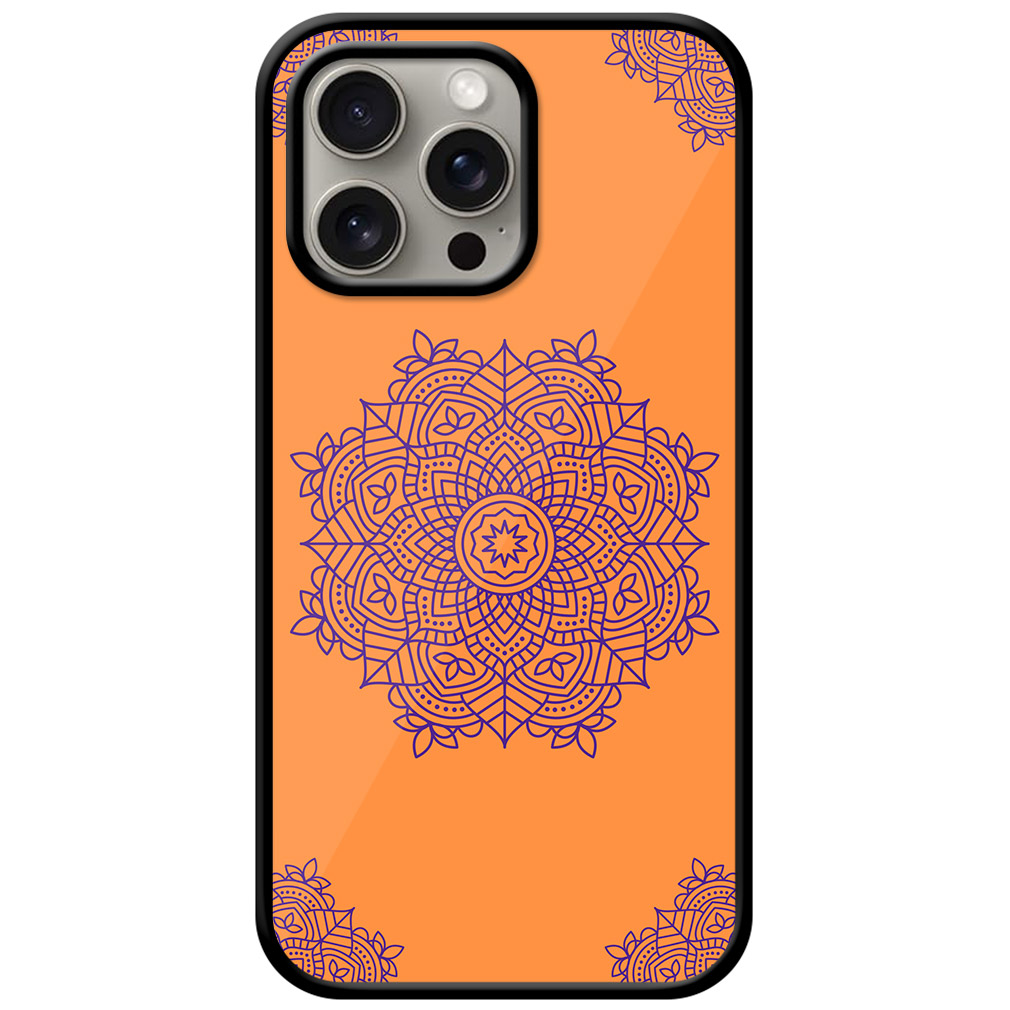 Ethnic Round Fancy Floral Design Metal TPU Printed Case