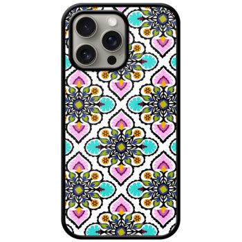 Lovely Flower Leaf Pattern Metal TPU Printed Case