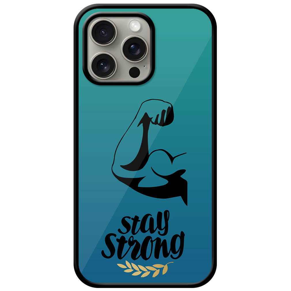 Stay Strong Fitness Design Metal TPU Printed Case