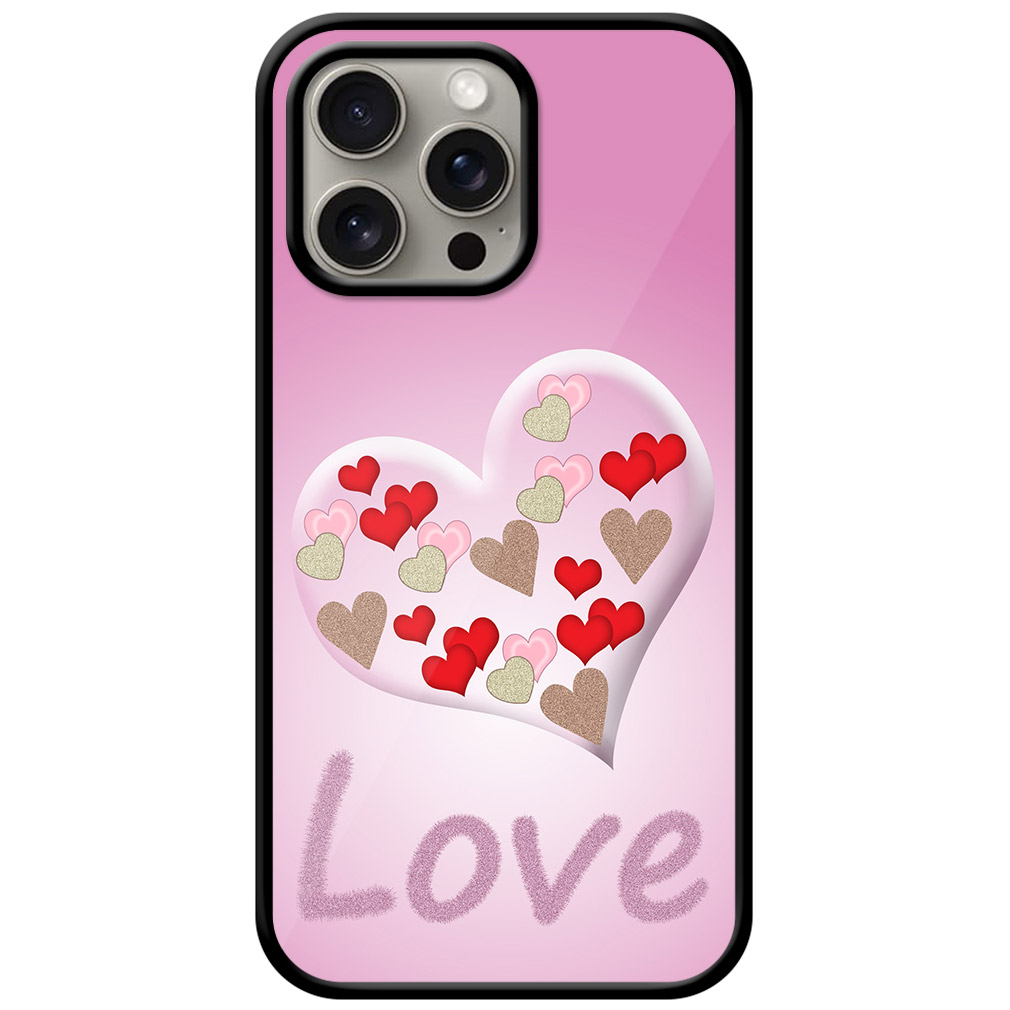 Love Multiheart Pattern Metal TPU Printed Case