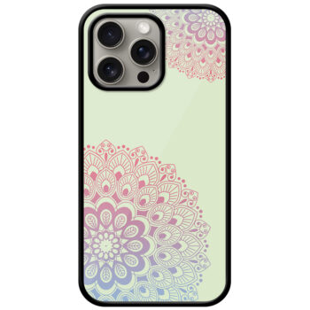 Fancy Round Colorful Floral Design Metal TPU Printed Case