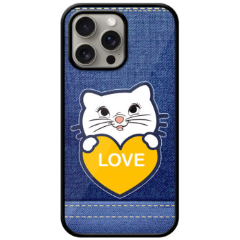 Sweet Kitty Cartoon Design Metal TPU Printed Case