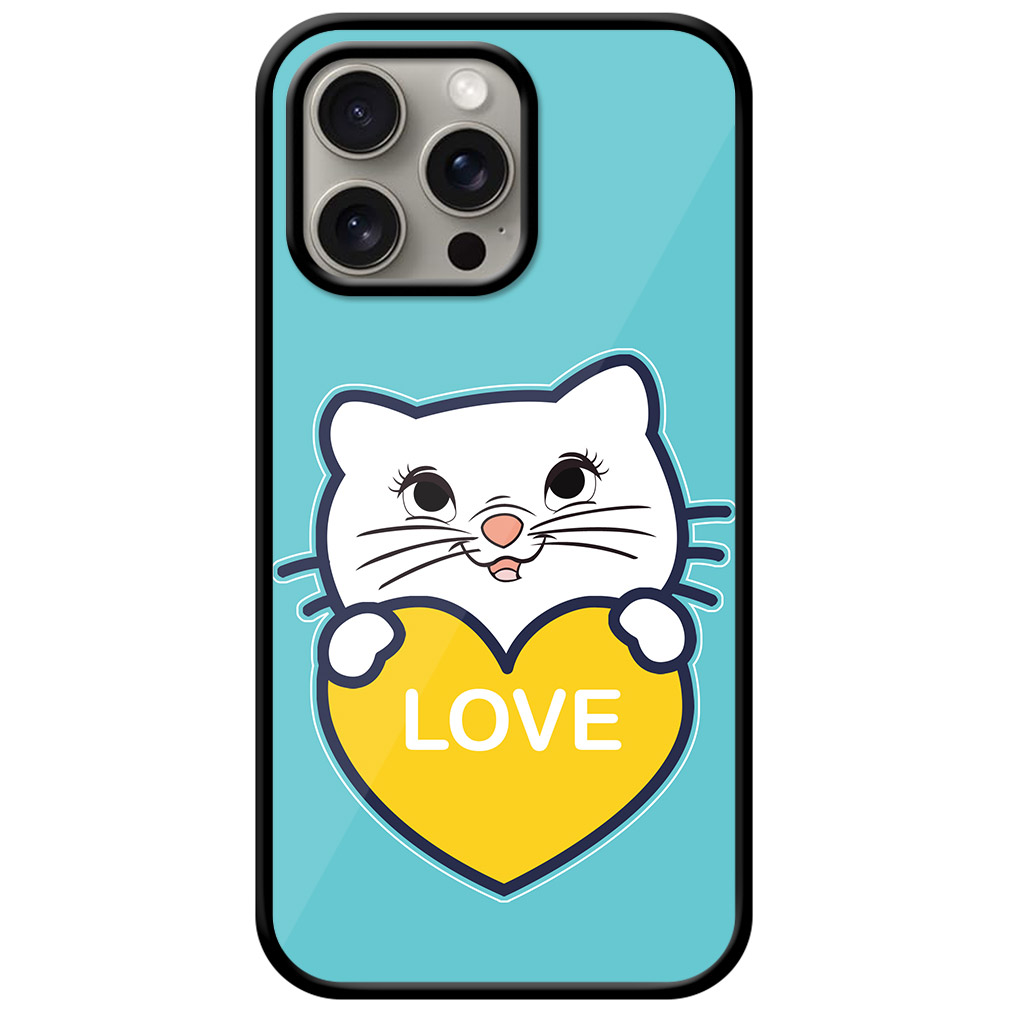 Sweet Kitty Cartoon Design Metal TPU Printed Case