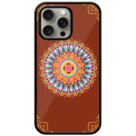 Aesthetic Round Multicolor Rangoli Design Metal TPU Printed Case