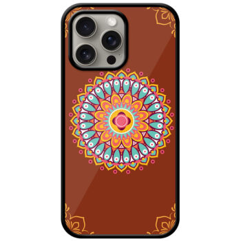 Aesthetic Round Multicolor Rangoli Design Metal TPU Printed Case