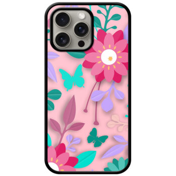Vibrant Flowery Vector Artwork Metal TPU Printed Case
