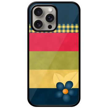 Vector Flower Stripe Pattern Metal TPU Printed Case