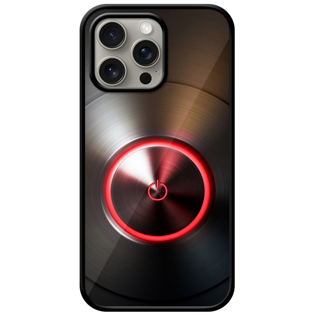 Power Button Design Metal TPU Printed Case
