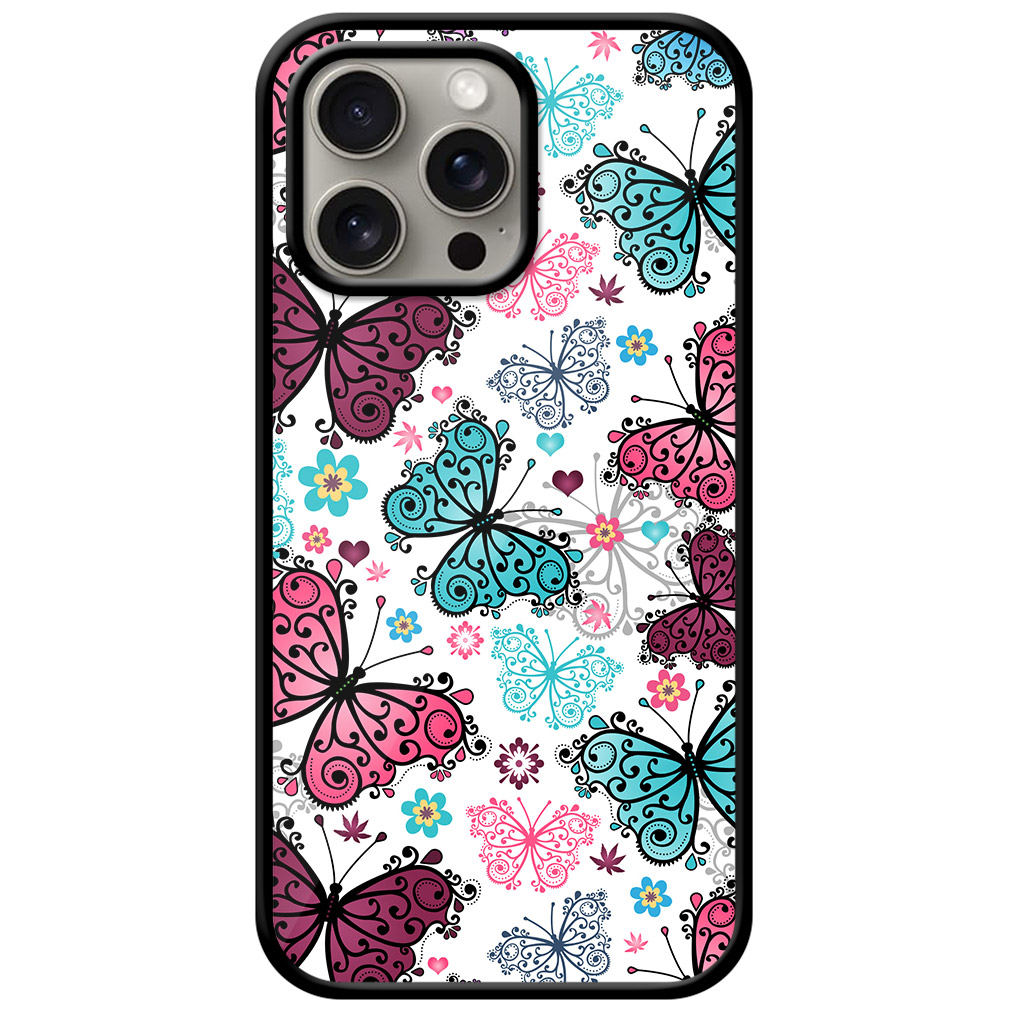 Vector Butterfly Pattern Metal TPU Printed Case