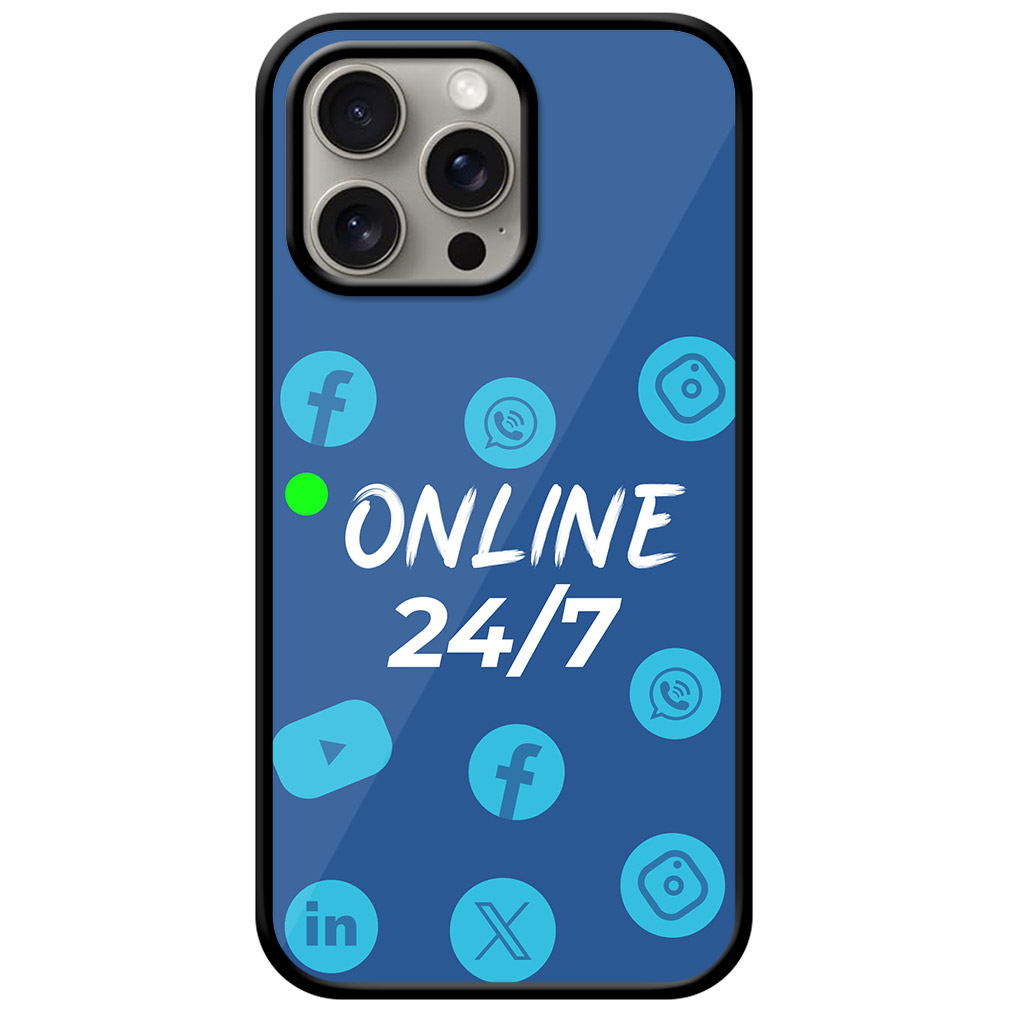 Social Media Logos Vector Illustration Metal TPU Printed Case