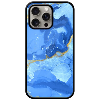 Aesthetic Blue Liquid Marble Artpiece Metal TPU Printed Case