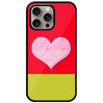 Cute Pink Glitter Heart Design Metal TPU Printed Case