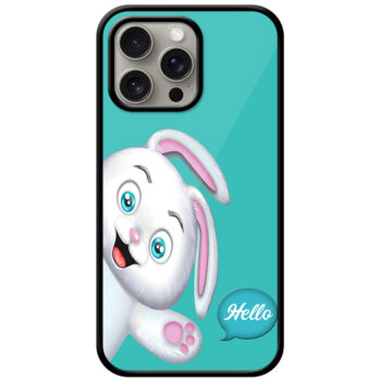 Cute Bunny Cartoon Illustration Metal TPU Printed Case