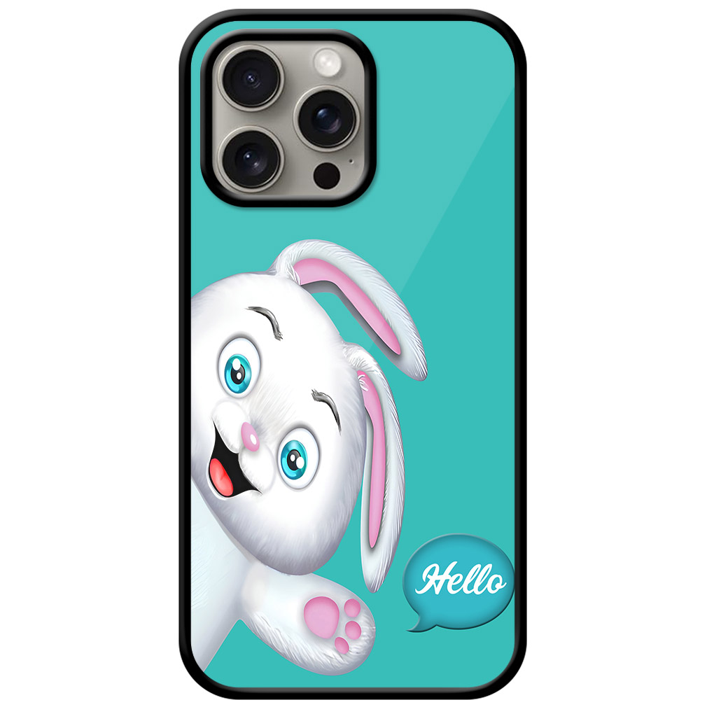 Cute Bunny Cartoon Illustration Metal TPU Printed Case