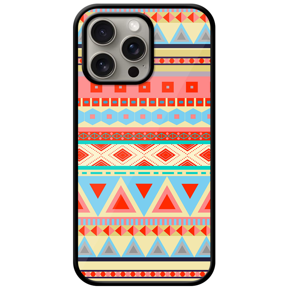 Geometric Band Pattern Metal TPU Printed Case