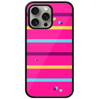 Heart Multistripe Pattern Metal TPU Printed Case