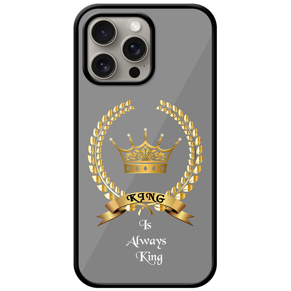 King Gold Crown Design Metal TPU Printed Case