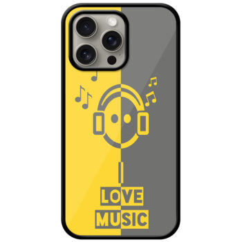 I Love Music Vector Design Metal TPU Printed Case