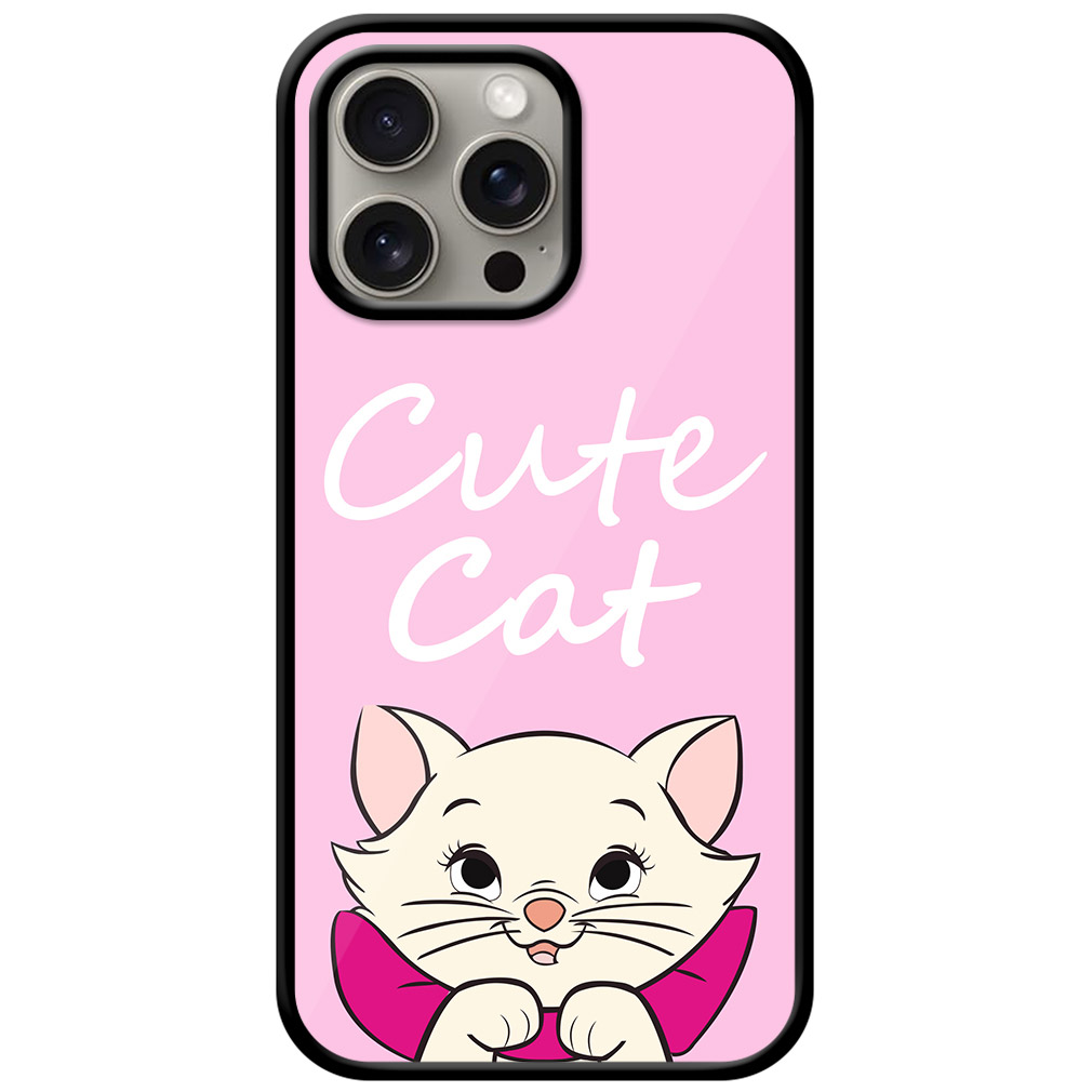 Cute Cat Vector Graphic Metal TPU Printed Case