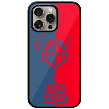 I Love Music Vector Design Metal TPU Printed Case