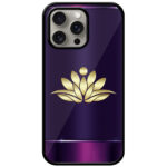 Gold Lotus Flower Vector Illustartion Metal TPU Printed Case