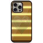 Dual Heart Horizontal Stripes Pattern Metal TPU Printed Case