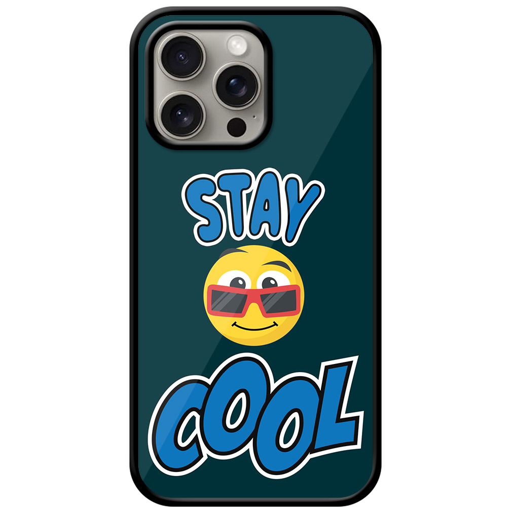 Stay Cool Emoji Vector Illustration Metal TPU Printed Case