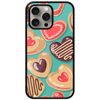Heart Shaped Cookies Pattern Metal TPU Printed Case
