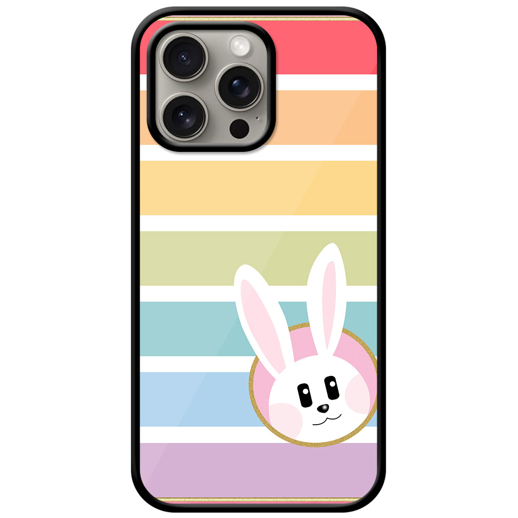 Pretty Bunny Multistripe Pattern Metal TPU Printed Case