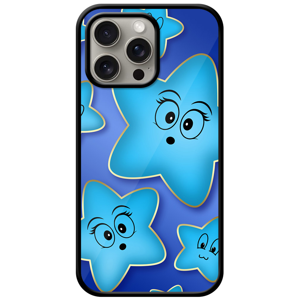 Vector Star Emoji Pattern Metal TPU Printed Case